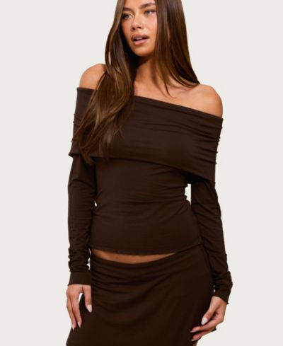 Женский топ Edikted Habiba Foldover Off Shoulder