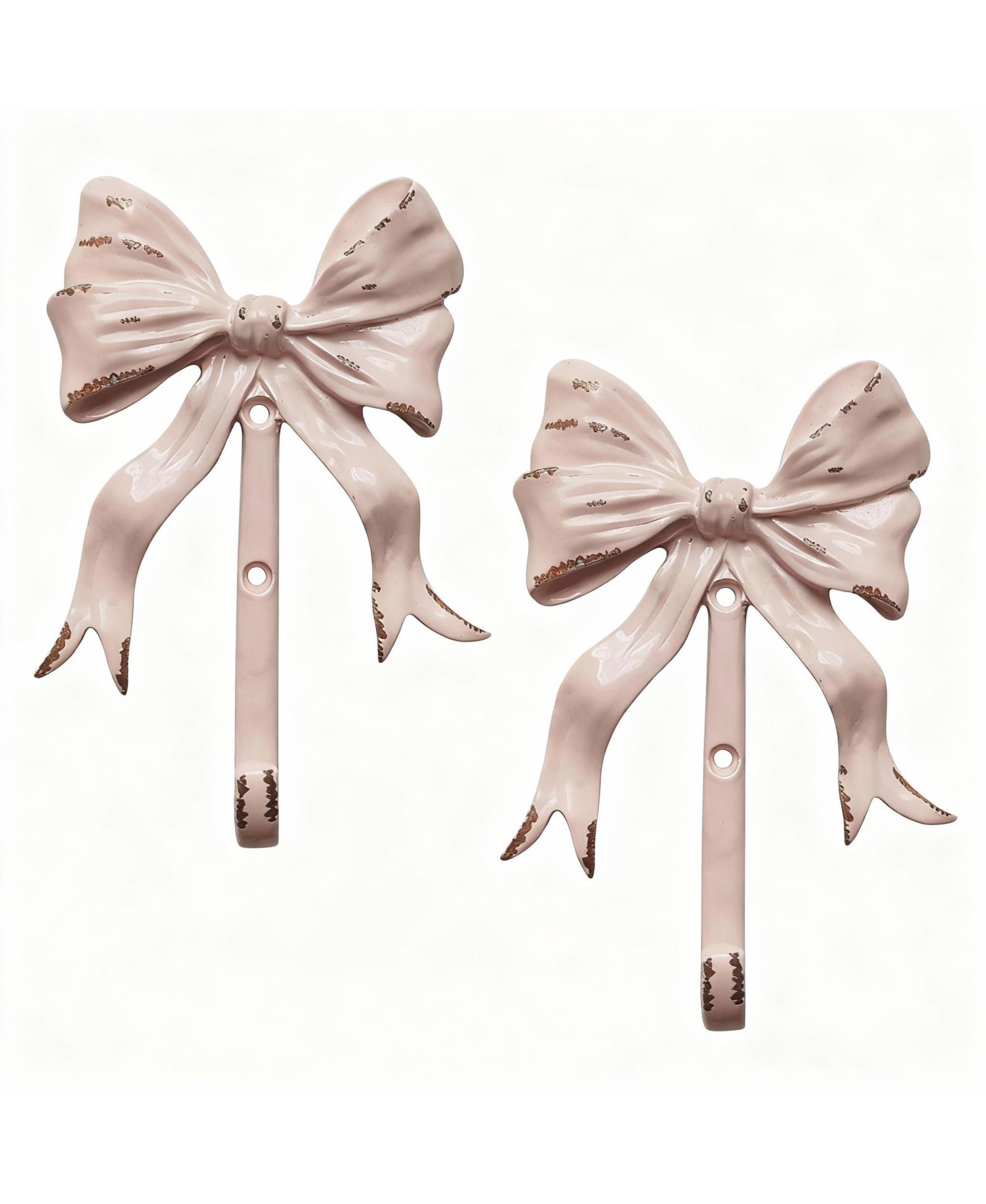 YIGII Vintage Bow Wall Hooks - Pack of 2 | Sturdy Metal Hooks for Hanging Clothes and Bags