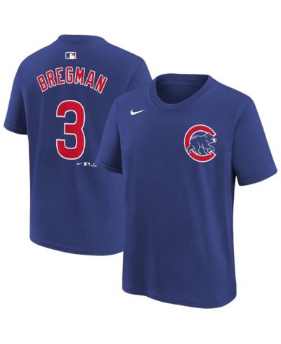 Nike Big Boys and Girls Alex Bregman Royal Chicago Cubs Name & Number T-Shirt