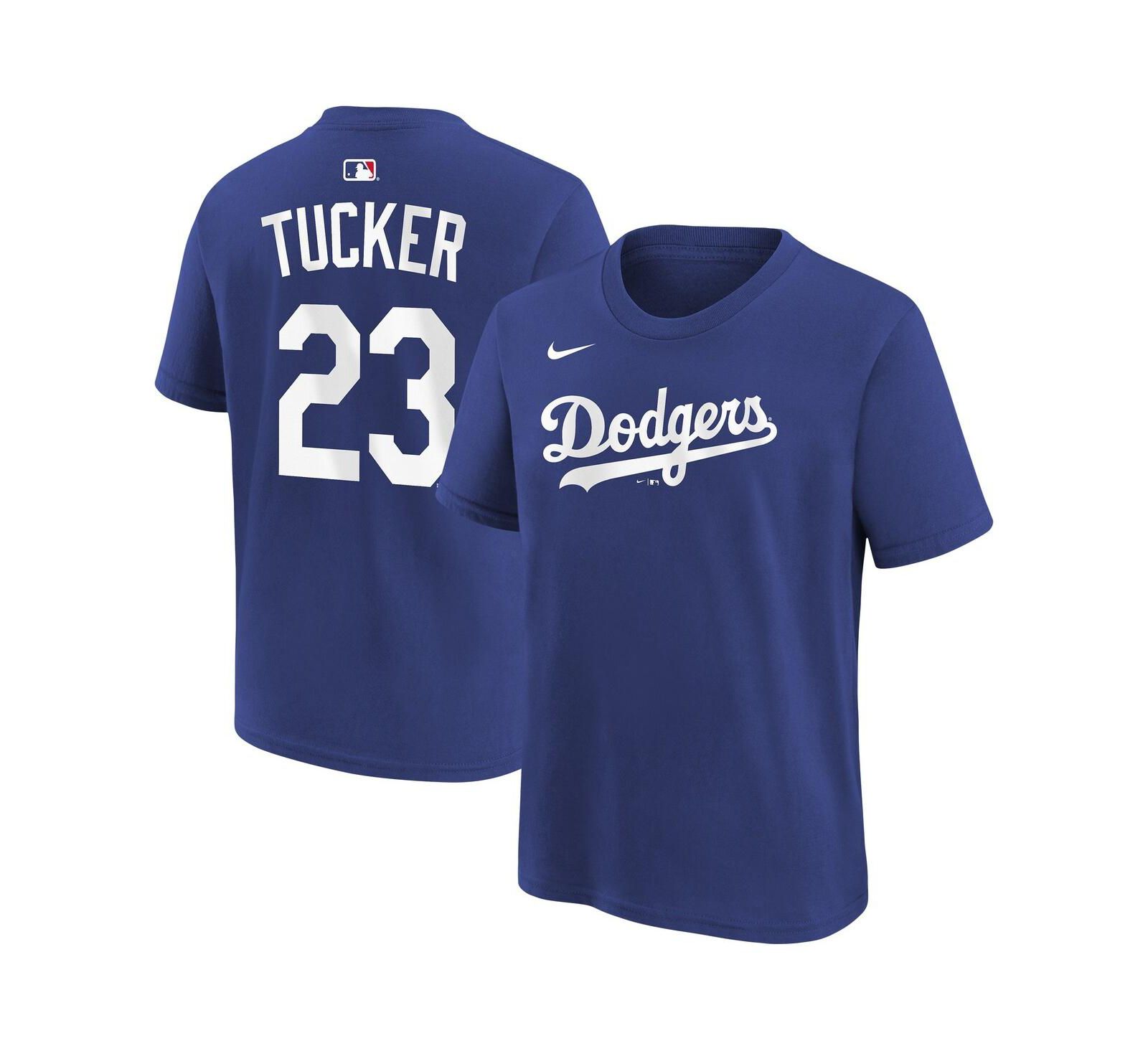 Nike футболка Kyle Tucker Royal Los Angeles Dodgers с именем и номером для мальчиков и девочек