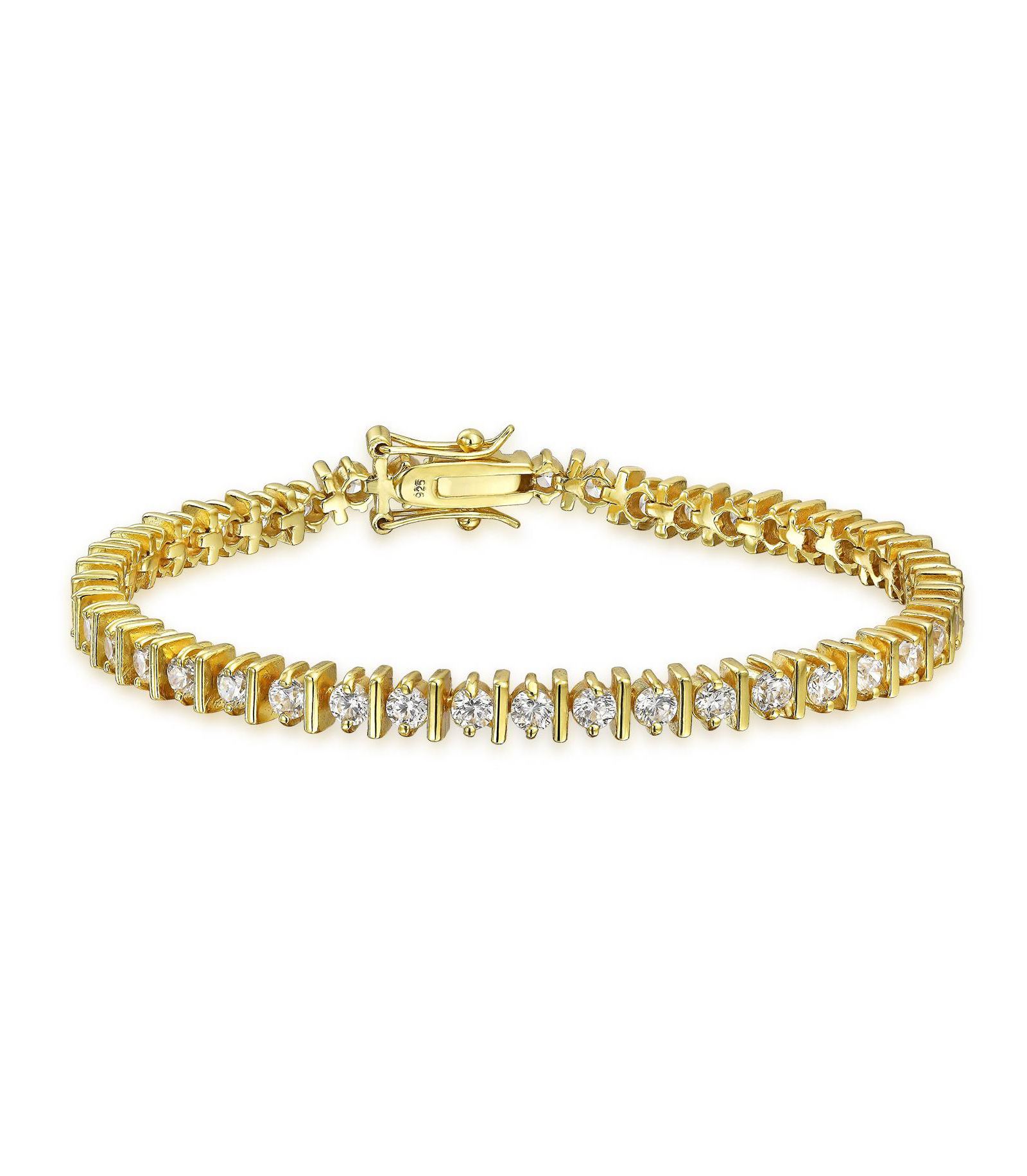 Bling Jewelry классический браслет теннисного типа с цирконием 10CT CZ из стерлингового серебра .925, 7 дюймов