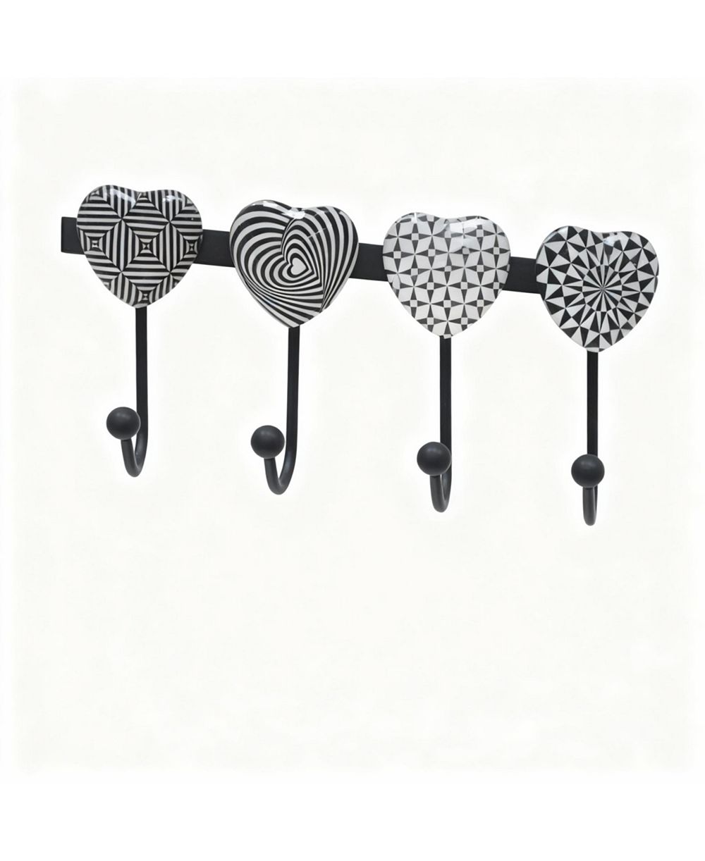 YIGII Wall Mounted Metal Coat Rack with 4 Hooks for Entryway, Bathroom, Kitchen