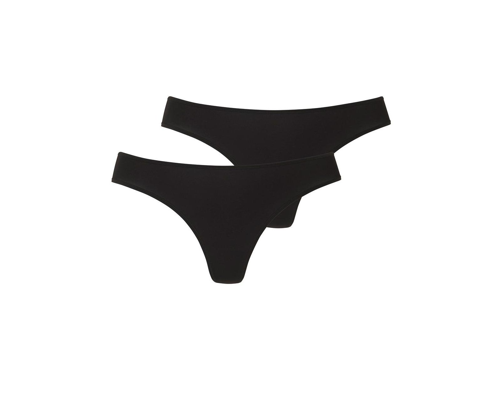 LASCANA Women's 2-Pack Basic Thongs Low-Rise Minimal-Coverage Thong Underwear
