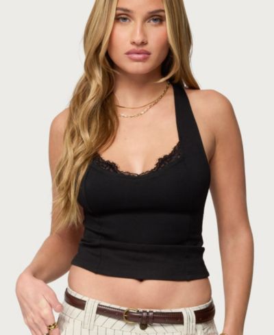 Женский топ Edikted Ranata Lacey Scoop Neck