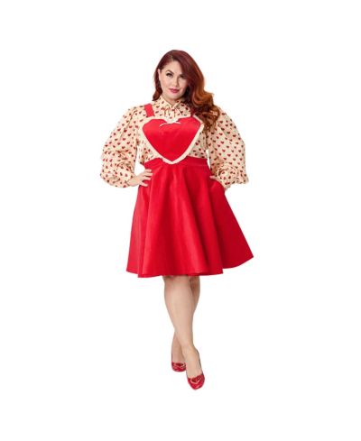 Женская юбка Unique Vintage Plus Size Bib Pinafore