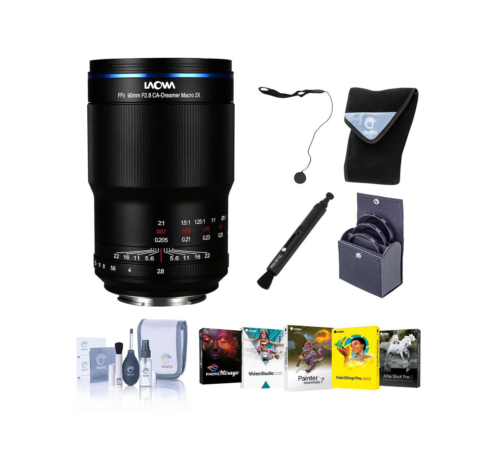 Venus Laowa 90mm f/2.8 2x Ultra Macro APO Lens для Sony E, Bundle с 67mm Filter Kit, PC Software Kit, Lens Wrap, Cap Keeper, Pen Lens Cleaner