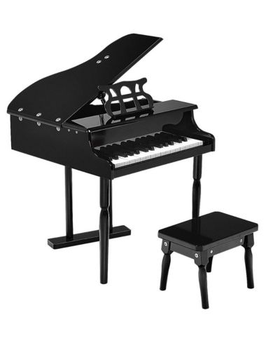 Slickblue Kids' 30-Key Piano Keyboard with Bench, Piano Lid and Music Stand, 4-Piece Set, Ages 3+