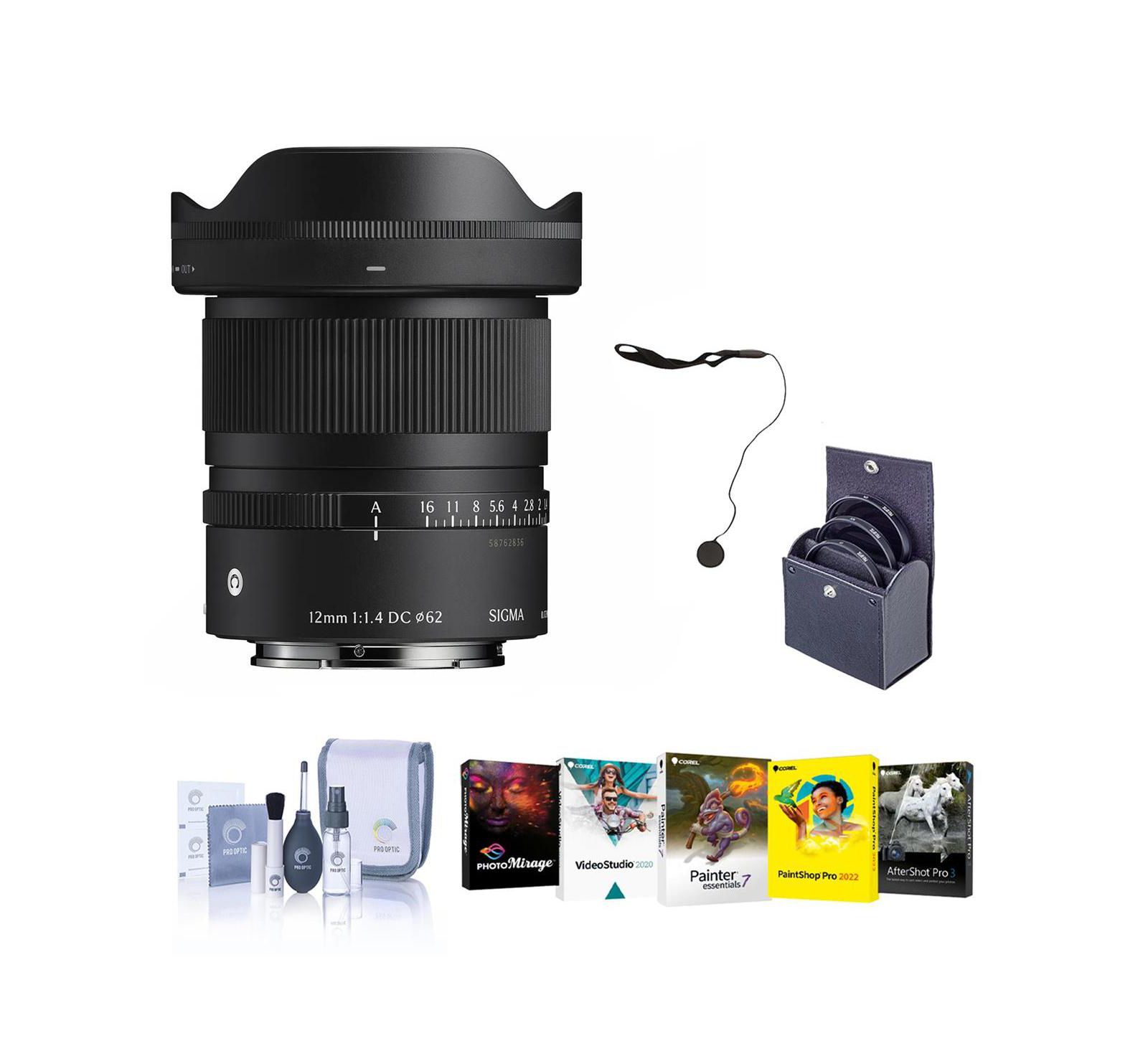 Sigma 12mm f/1.4 DC Lens for Sony E, w/Filter Kit  PC Software Kit