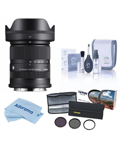 Объектив Sigma 18-50mm f/2.8 DC DN Contemporary для Sony E, комплект с фильтрами и набором для чистки