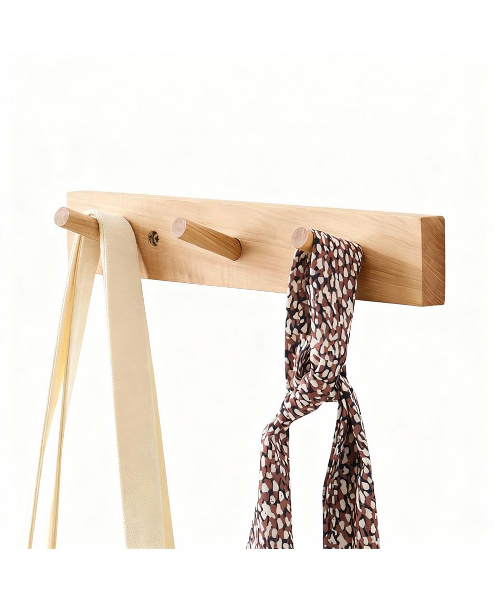 YIGII Hickory Wood Wall Coat Rack, Space-Saving, Easy to Install