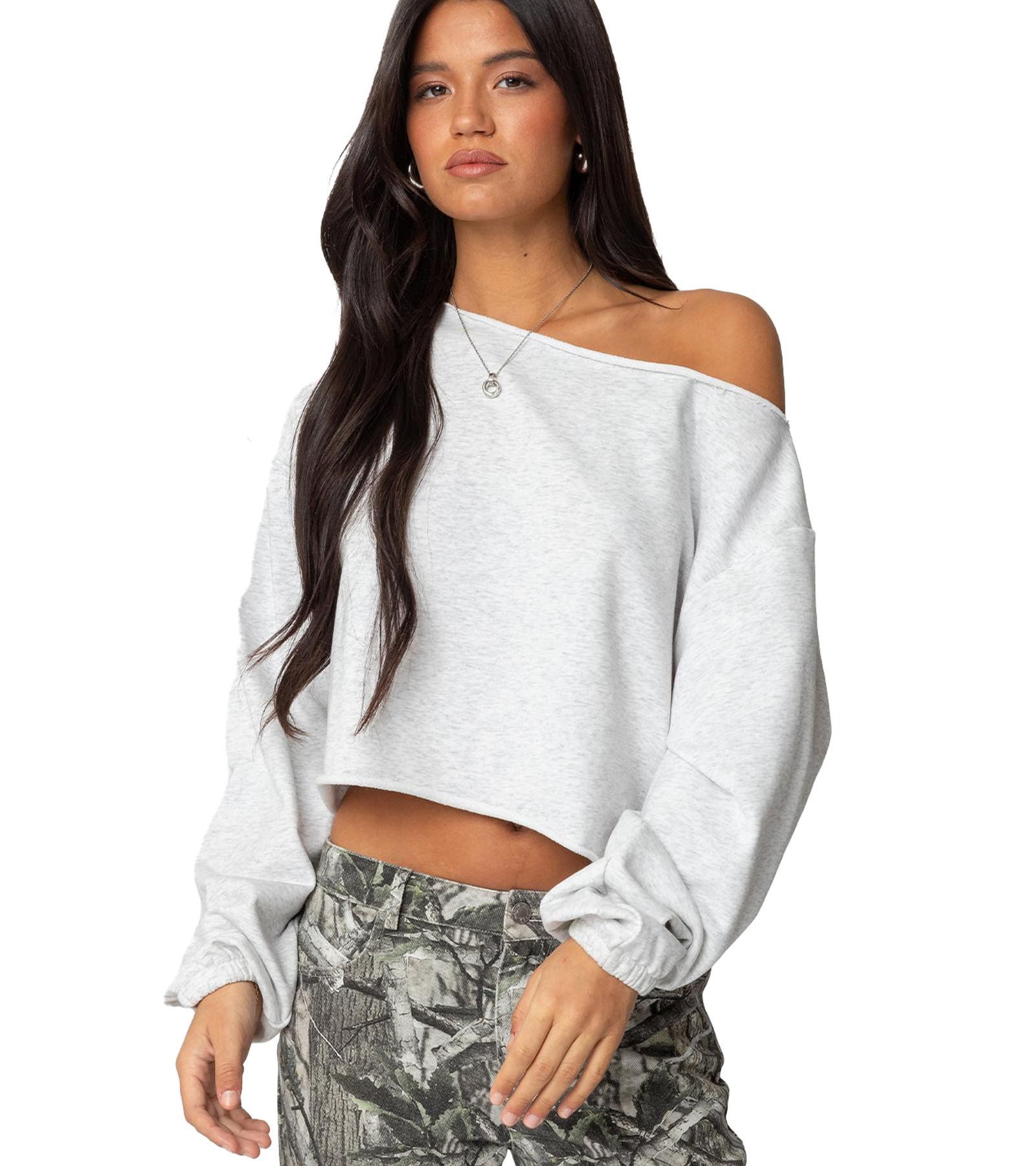 Edikted Women's Aveline Off Shoulder Light Sweatshirt