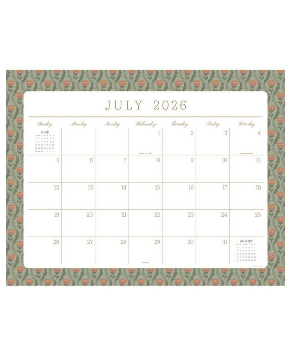 TF Publishing Paper Goods July 2026 - June 2027 Artisan Legacy Large Desk Pad Monthly Blotter Calendar