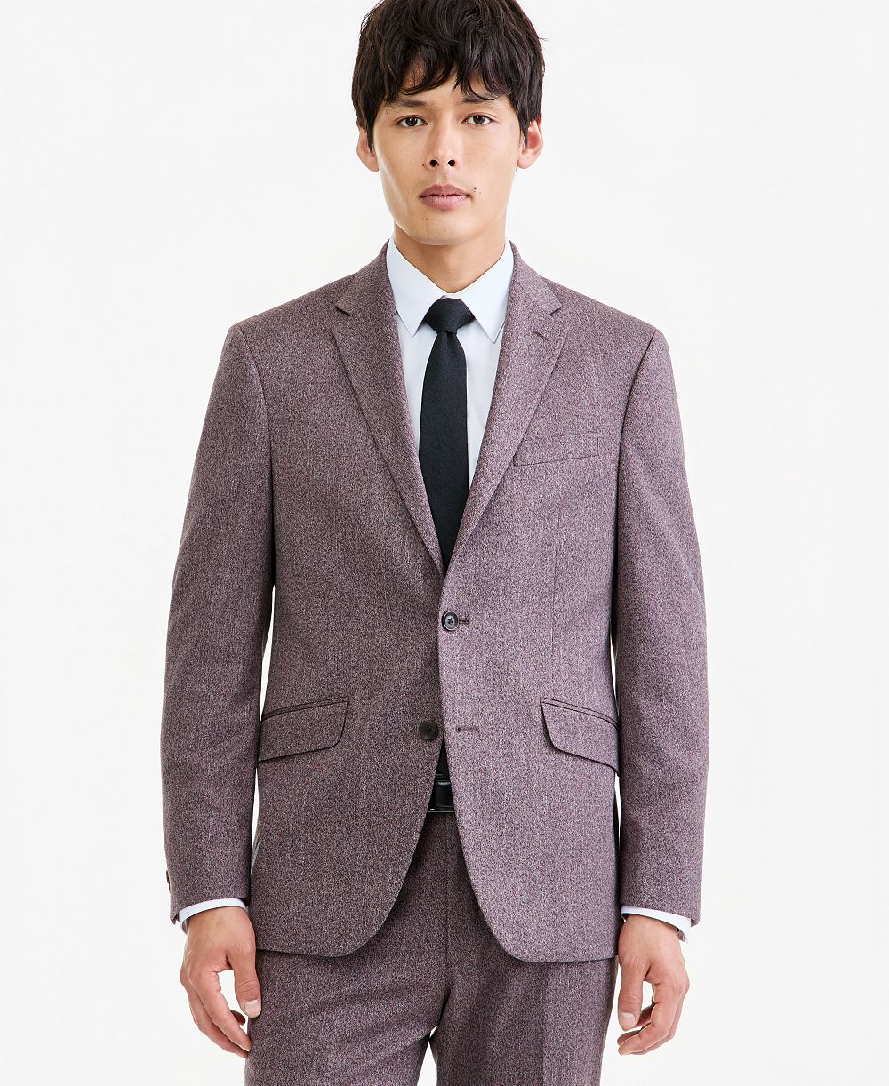 Kenneth Cole Reaction Мужской пиджак Eggplant Herringbone Slim Techni-Cole Suit