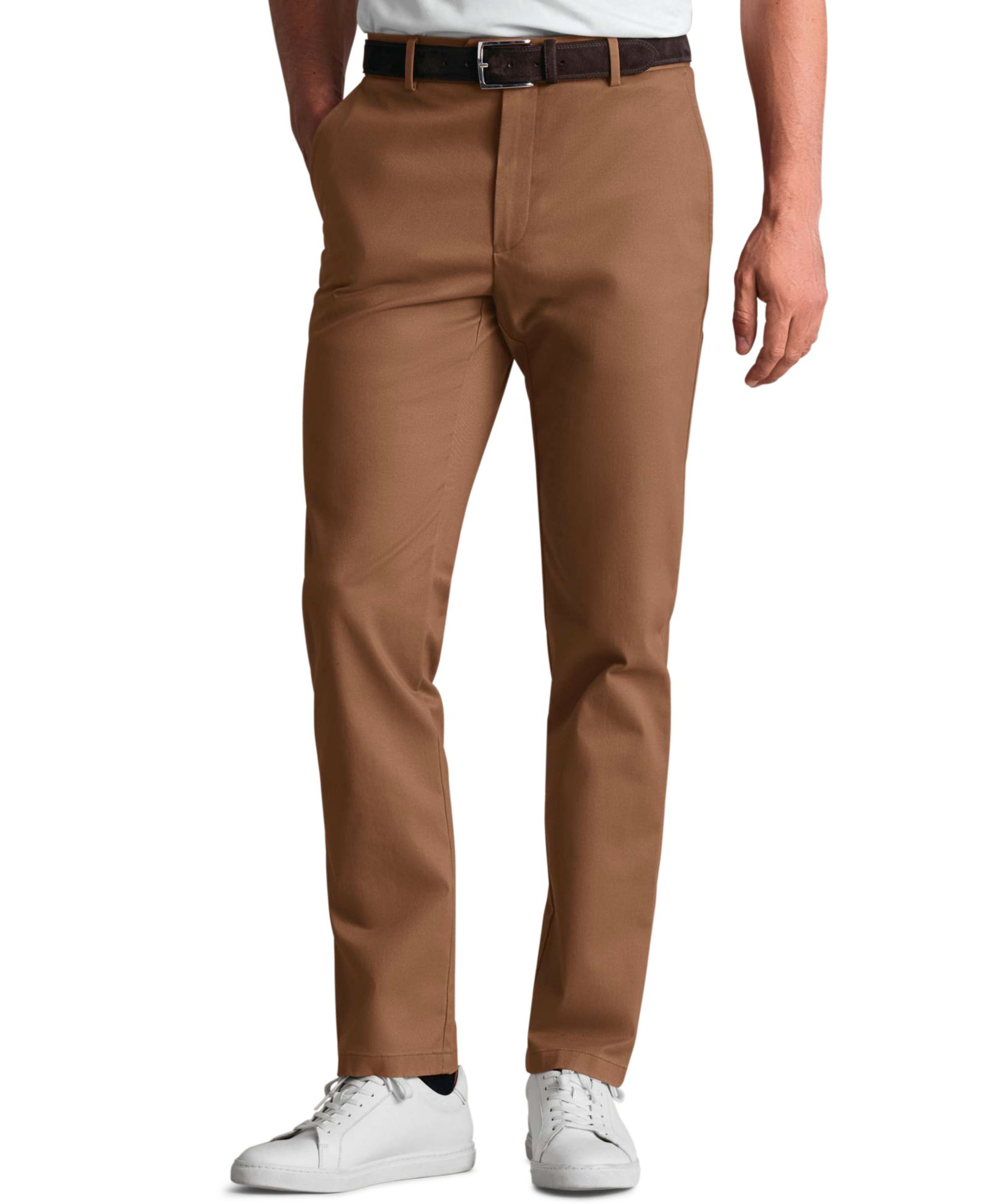 Charles Tyrwhitt Men's Toffee Slim-Fit Ultimate Chino Pants