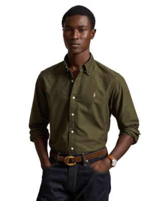 Polo Ralph Lauren мужская оксфордская рубашка с индивидуальной посадкой и окрашиванием в готовом виде