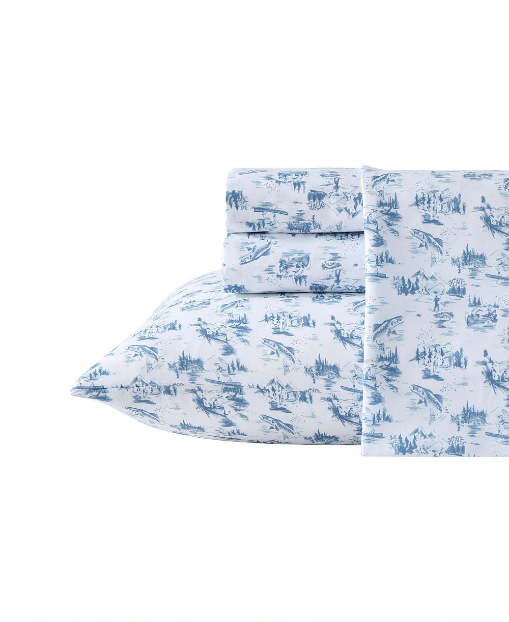 Комплект постельного белья Eddie Bauer Fish Town Toile, микрофибра, King