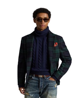 Polo Ralph Lauren мужской спортивный пиджак из шерстяной смеси в клетку с современным кроем