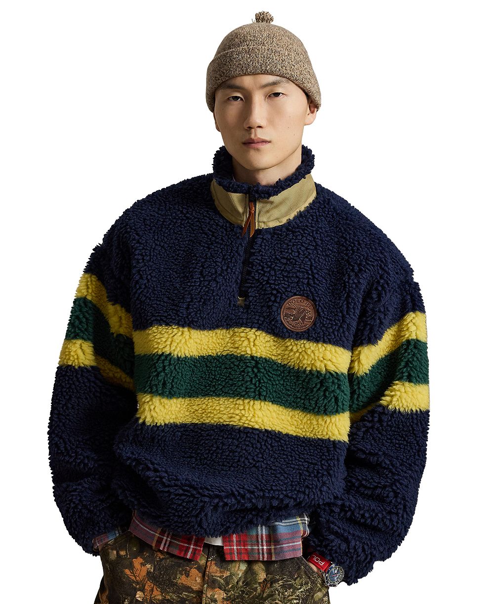 Polo Ralph Lauren Men's Striped Fleece Quarter-Zip Pullover