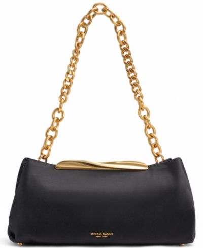 Donna Karan New York Poplin Satin Medium Clutch Shoulder Bag