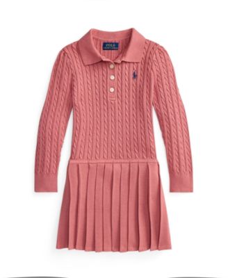 Детское платье-свитер Polo Ralph Lauren для девочек 2T-6X с заниженной талией и плиссировкой