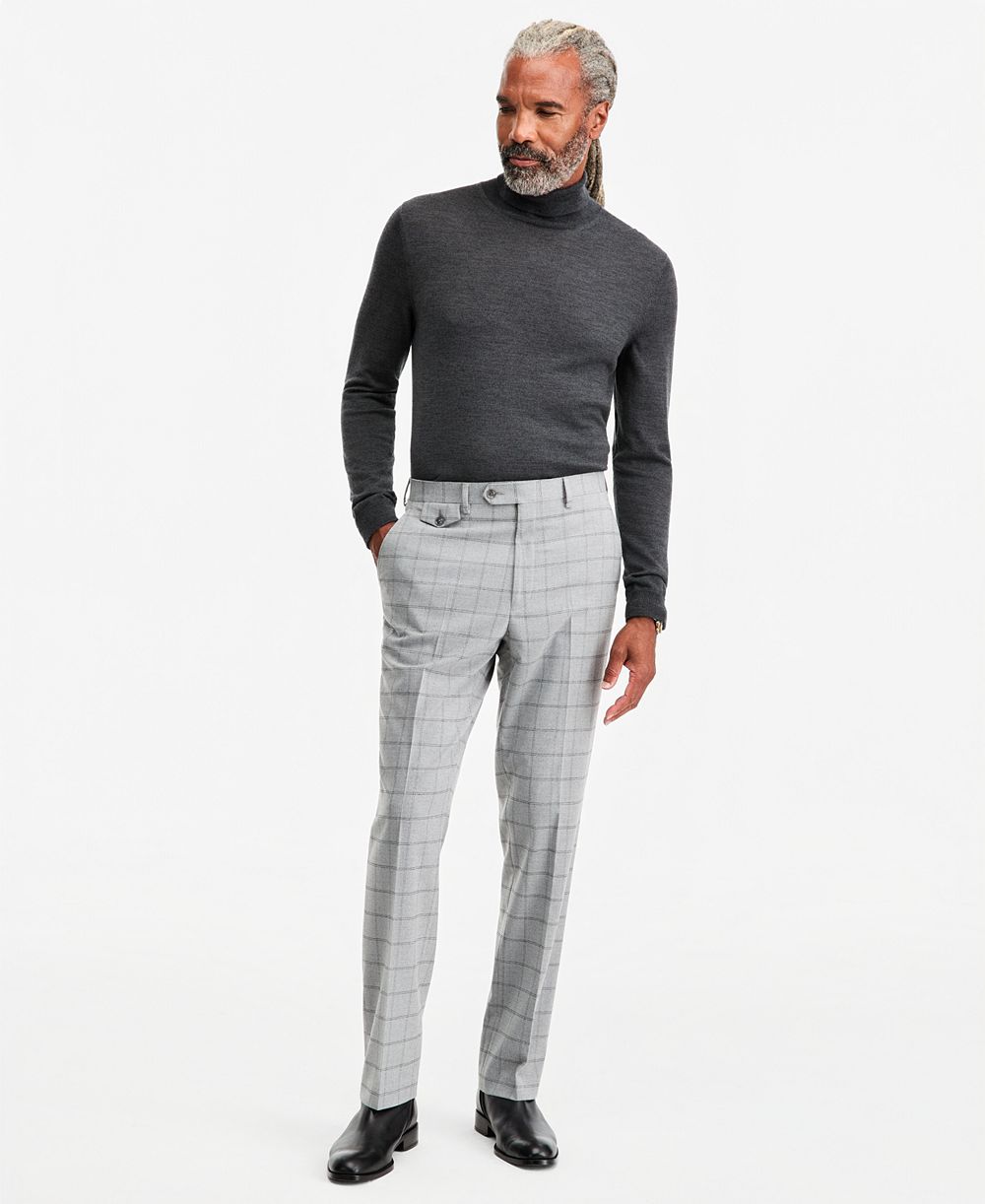 Мужские брюки Tayion Collection Classic-Fit Gray & Black Check Suit Separate