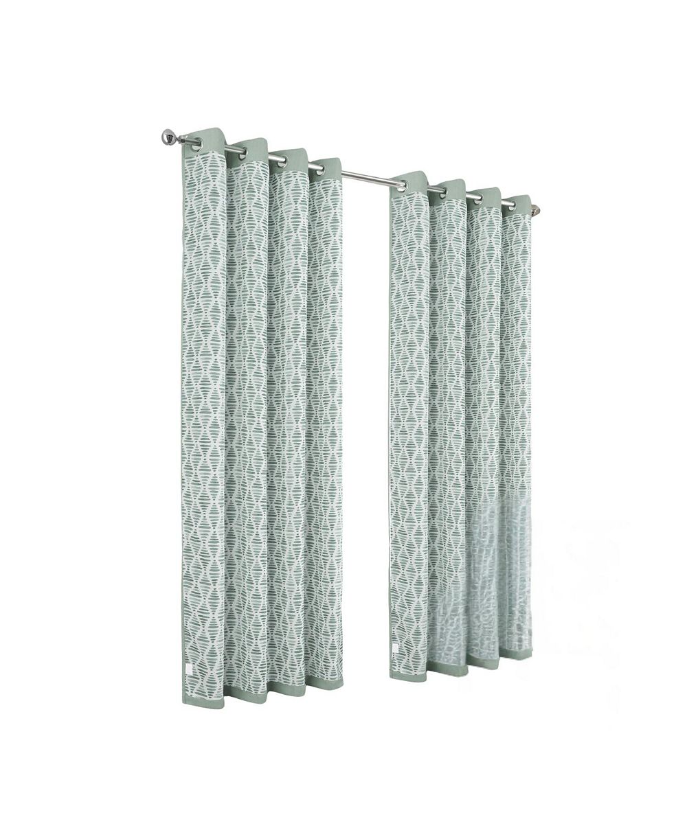 Olivia Gray 100% Polyester 190 GSM Justice Reversible Grommet Curtain Panel 54" x 84" Sage