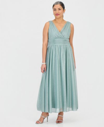 Женское платье Connected Petite Surplice-Neck Sleeveless Shimmer