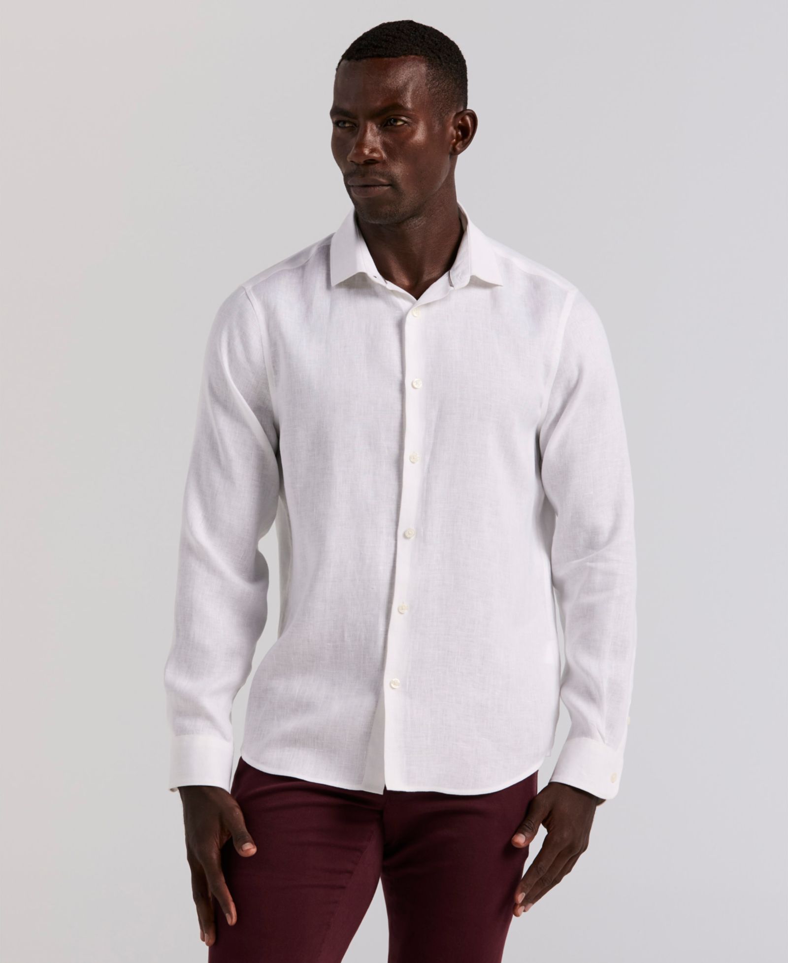 Perry Ellis Men's Solid Linen Shirt