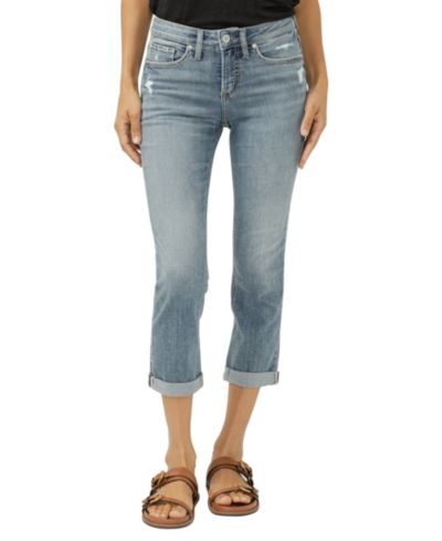 Silver Jeans Co. Women's Suki Mid-Rise Luxe Stretch Capri Jeans