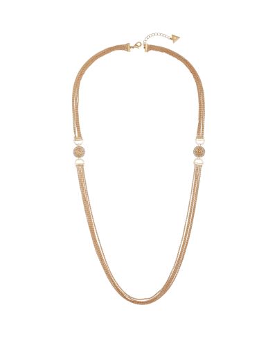 GUESS Gold-Tone Played Layered Chain Necklace