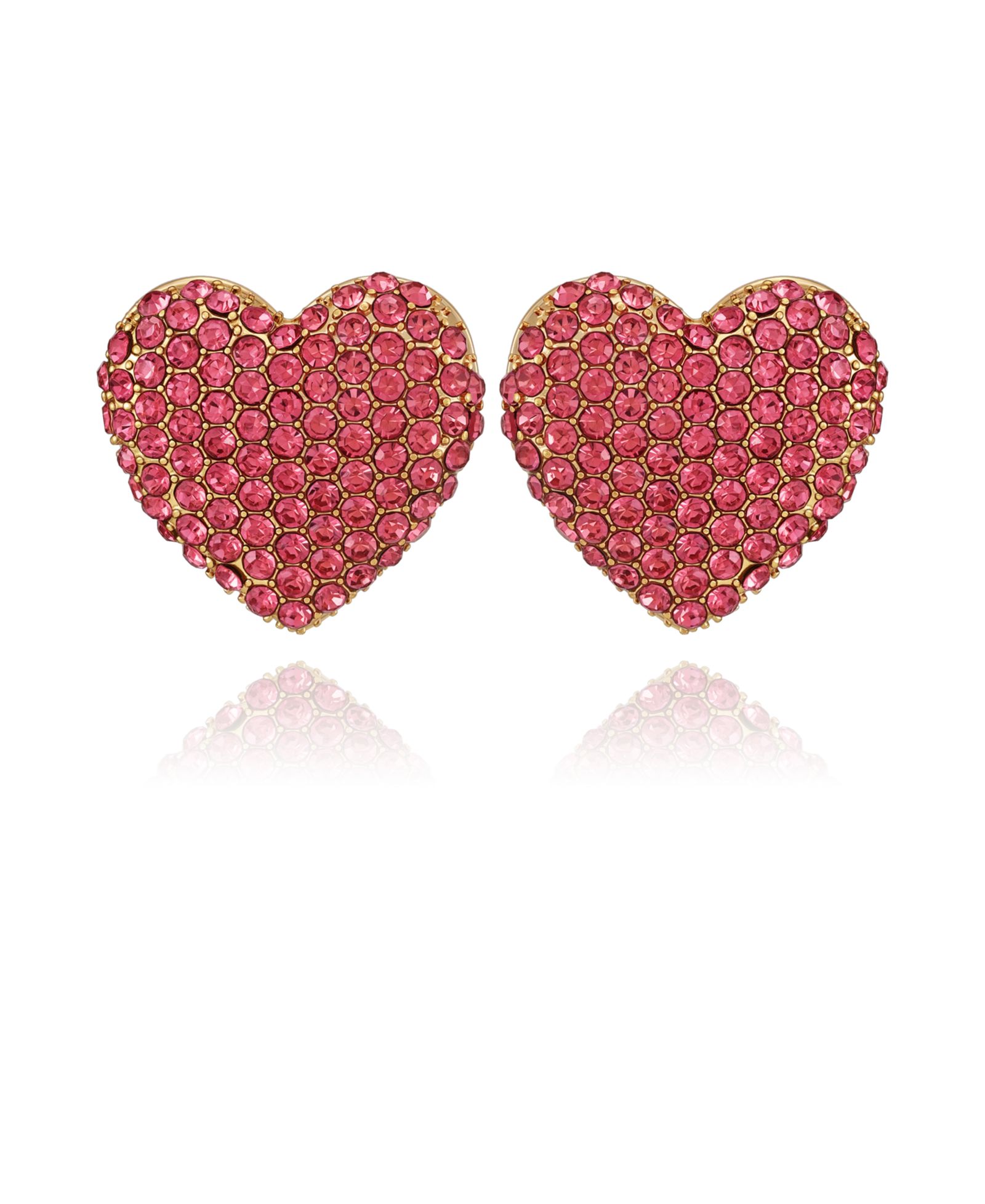 GUESS Glass Stone Heart Stud Earrings