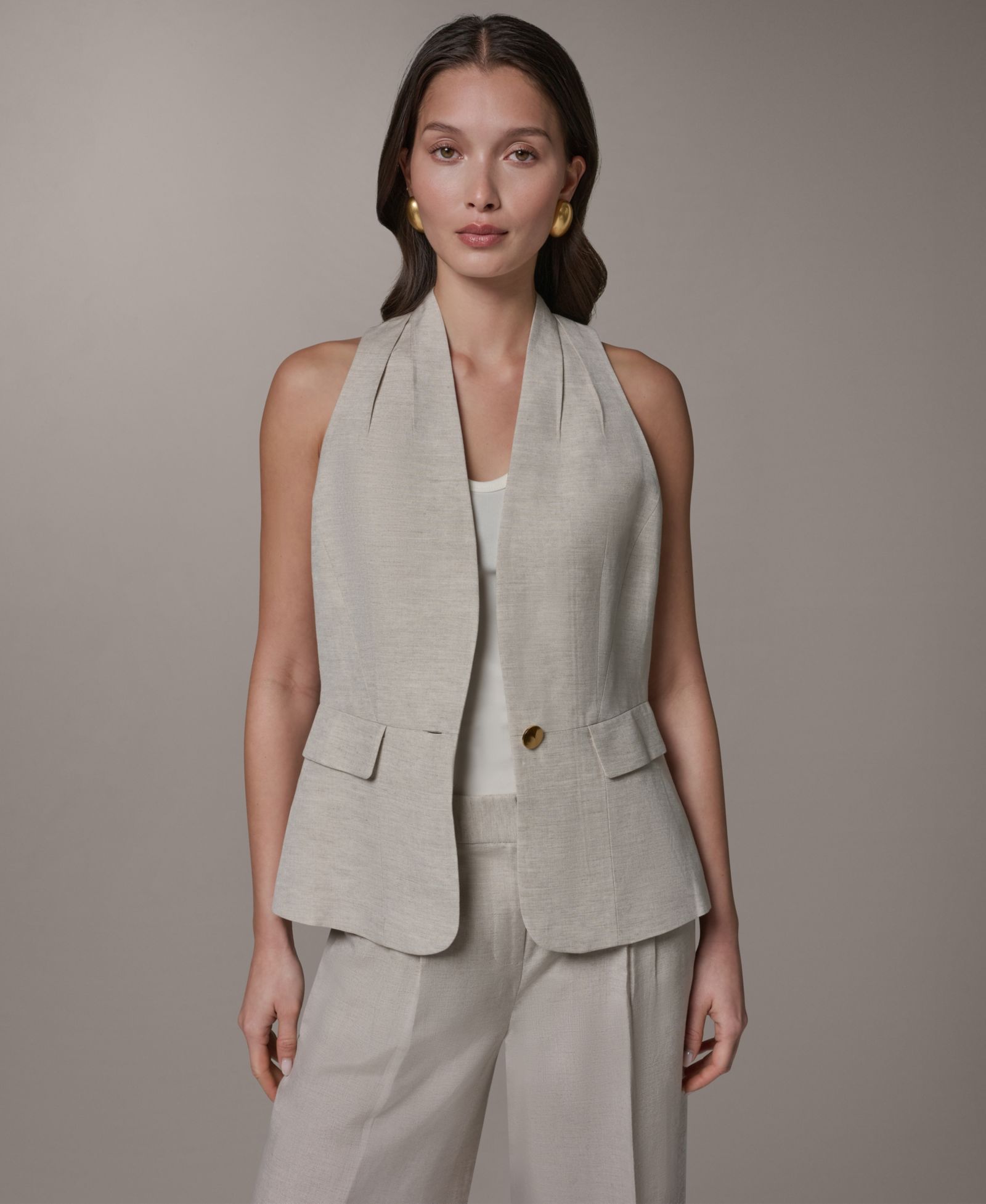 Donna Karan New York Women's Collarless Vest