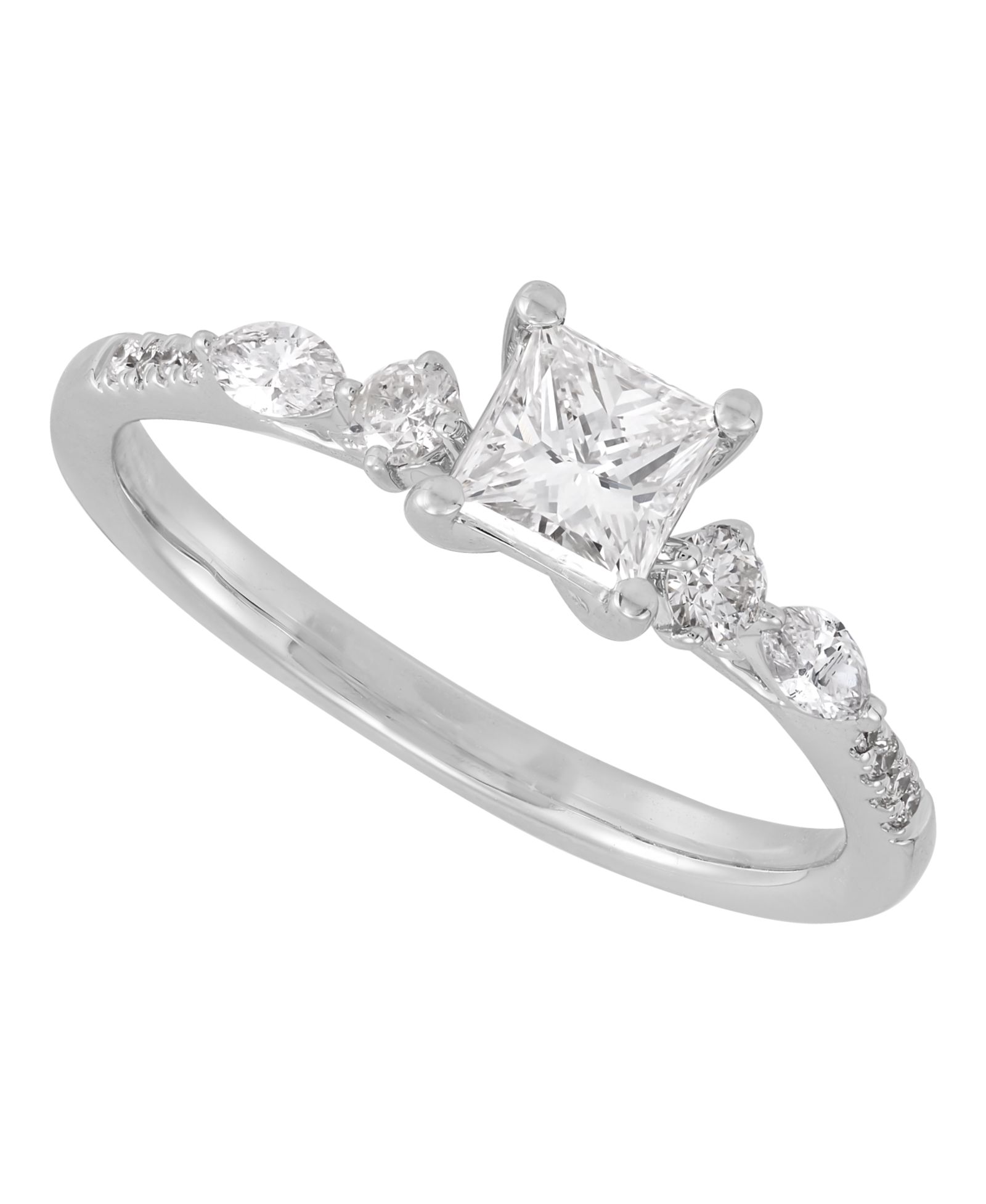 Кольцо с бриллиантом 14k White Gold