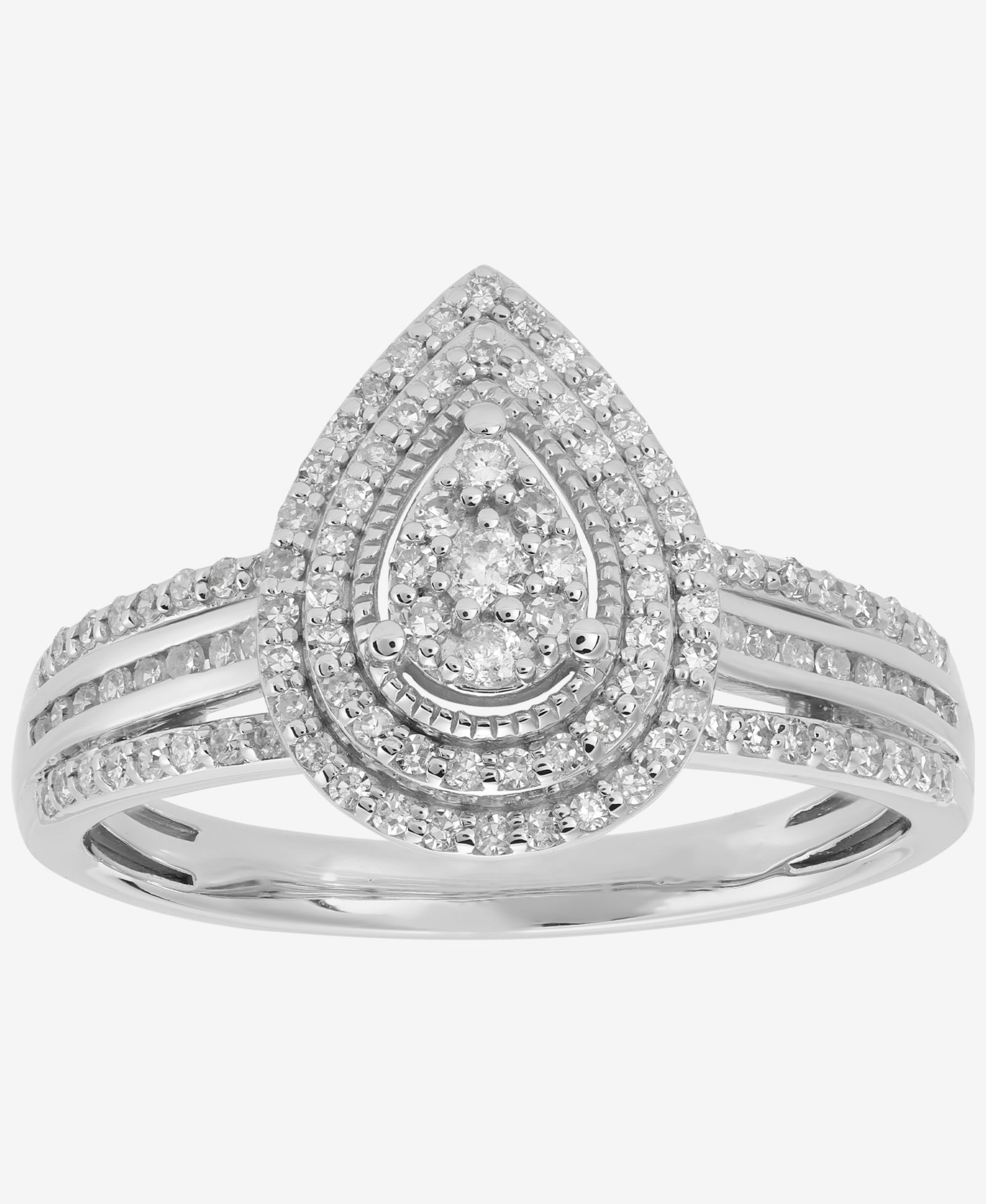Помолвочное бриллиантовое кольцо в белом золоте 10k (1/2 ct. t.w.)