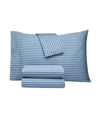 Macy's Dobby Stripe 200-Thread Count Cotton Blend 4-Piece Sheet Set, King