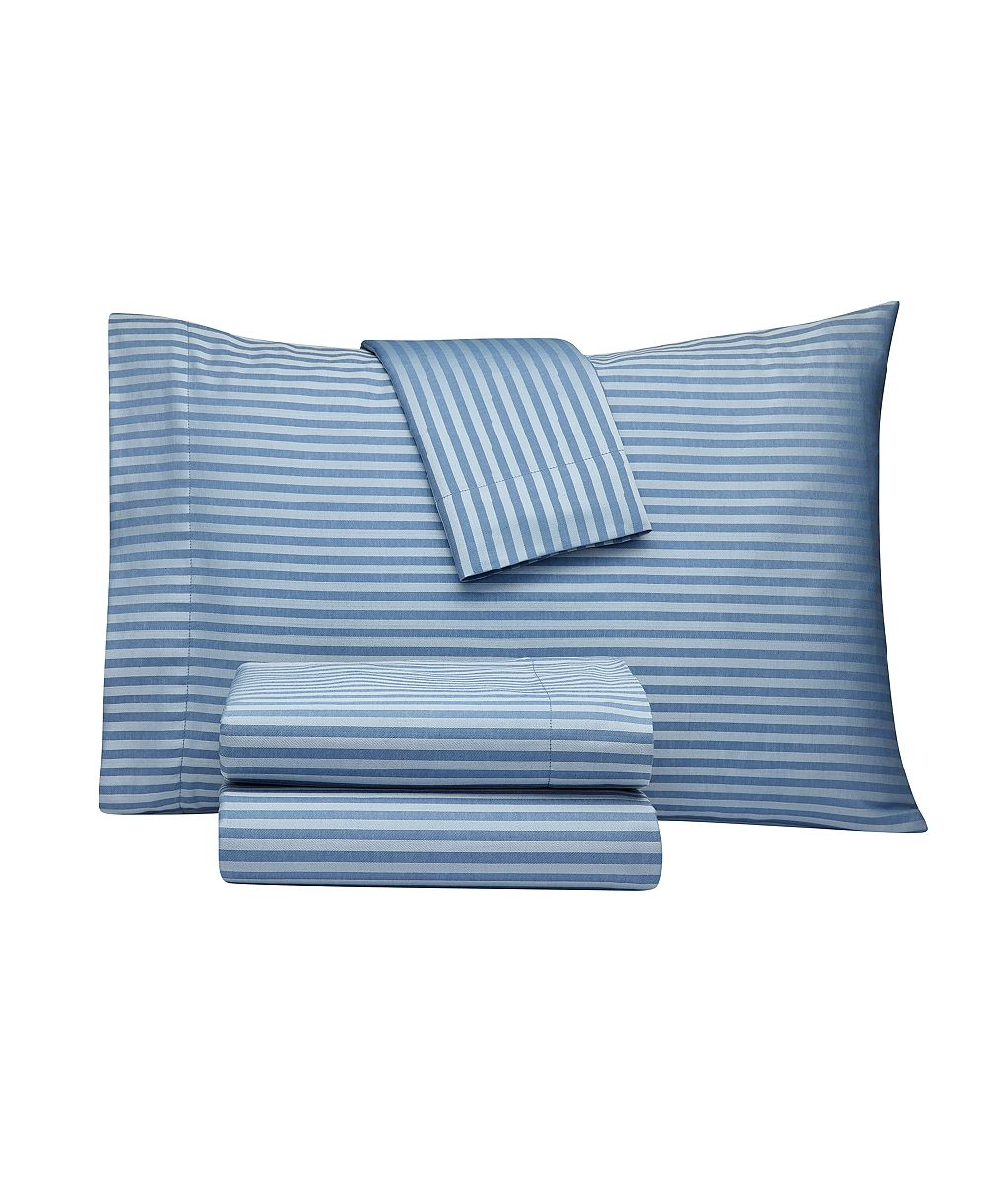 Комплект постельного белья Macy's Dobby Stripe 200-Thread Count Cotton Blend 4-Pc. Sheet Set, Queen