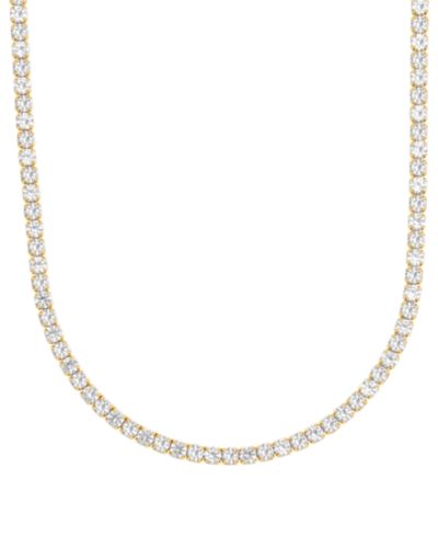 Macy's Lab Grown White Sapphire (17-1/5 ct. t.w.) Necklace in 14k Yellow Gold Plated Sterling Silver (Also available in Sterling Silver)