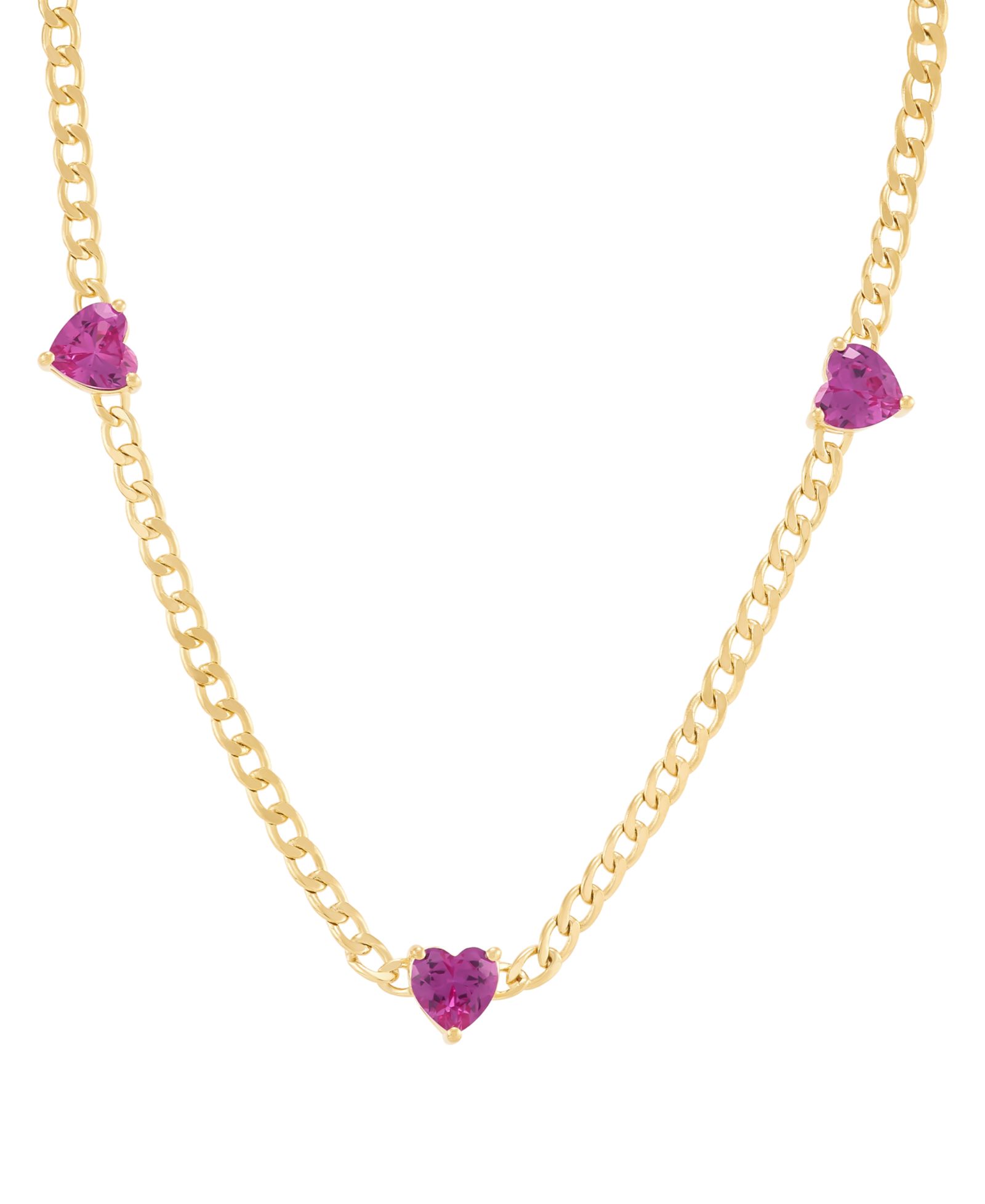Ожерелье Macy's Station из розового сапфира (1-3/4 ct. t.w.) в позолоченном стерлинговом серебре 14k Yellow Gold-Plated