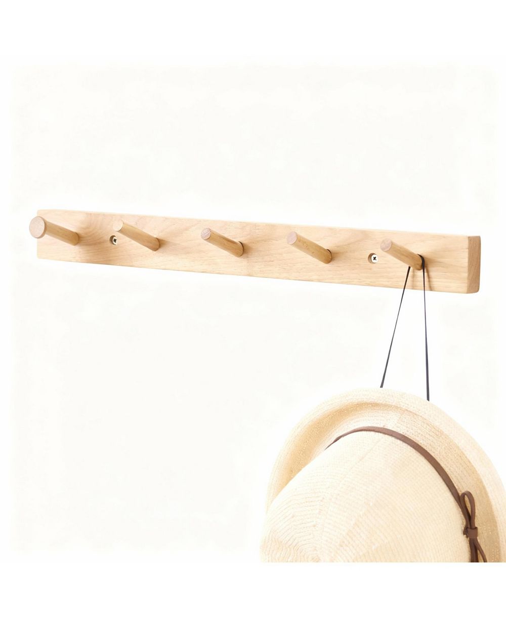Настенная вешалка для одежды YIGII Hickory Wood, экономия места, легкая установка
