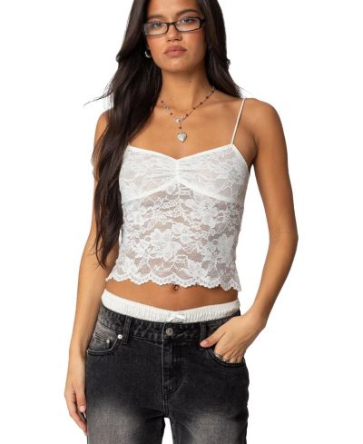 Edikted Женский прозрачный топ Rut Sheer Lace