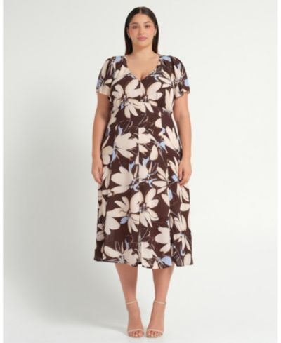 Женское миди-платье ESTELLE Plus Size Caroline Floral Empire Waist