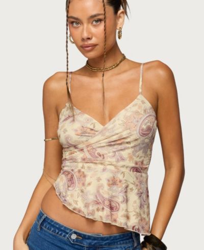 Edikted Женский асимметричный топ с драпировкой Paisley