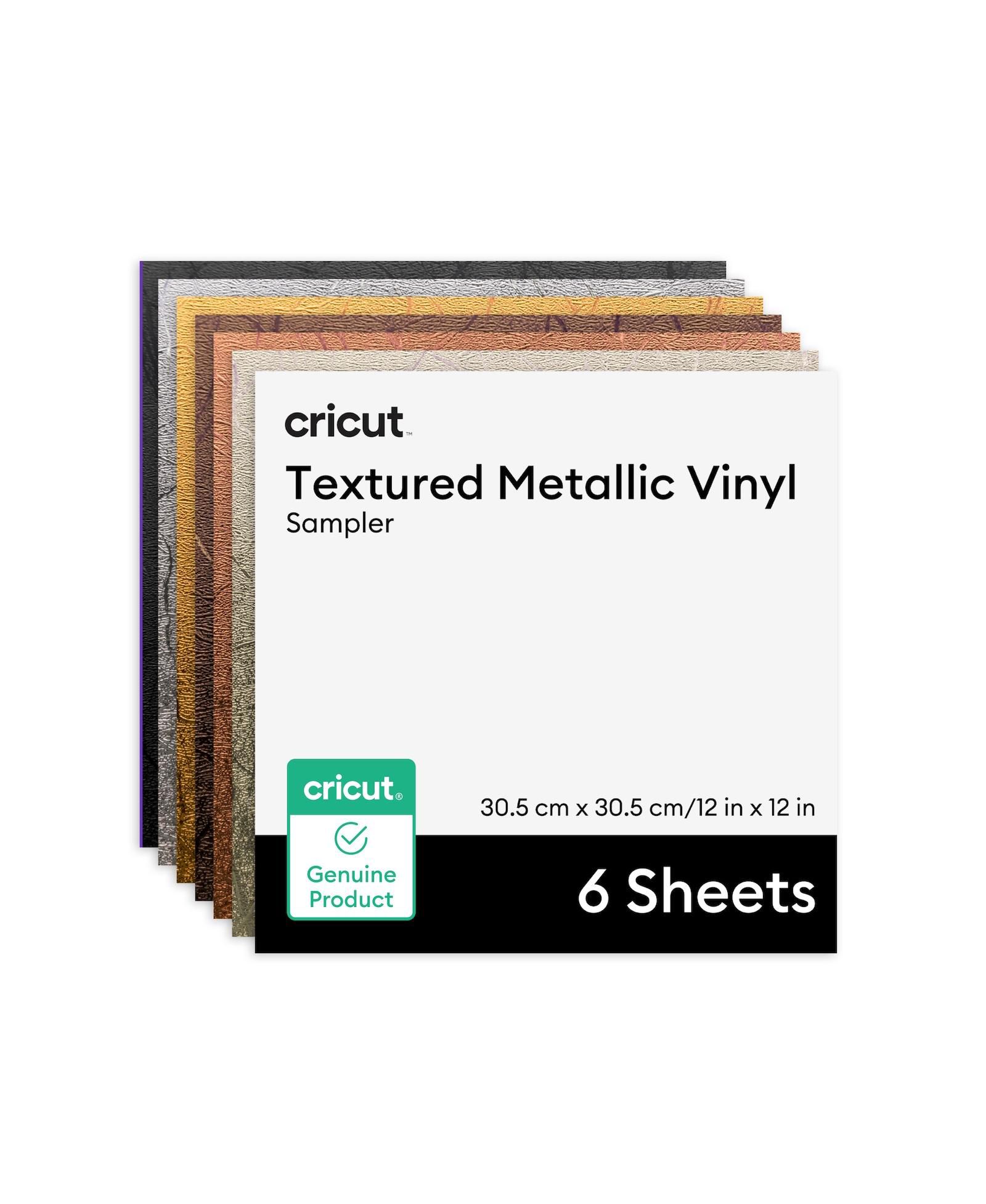Cricut Textured Metallic Vinyl Permanent, Luxe Sampler - 12 in x 12 in Sheets (6 ct)