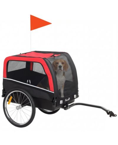 PawHut Dog Bike Trailer, Pet Cart Bicycle Carrier with 20" Air Tires