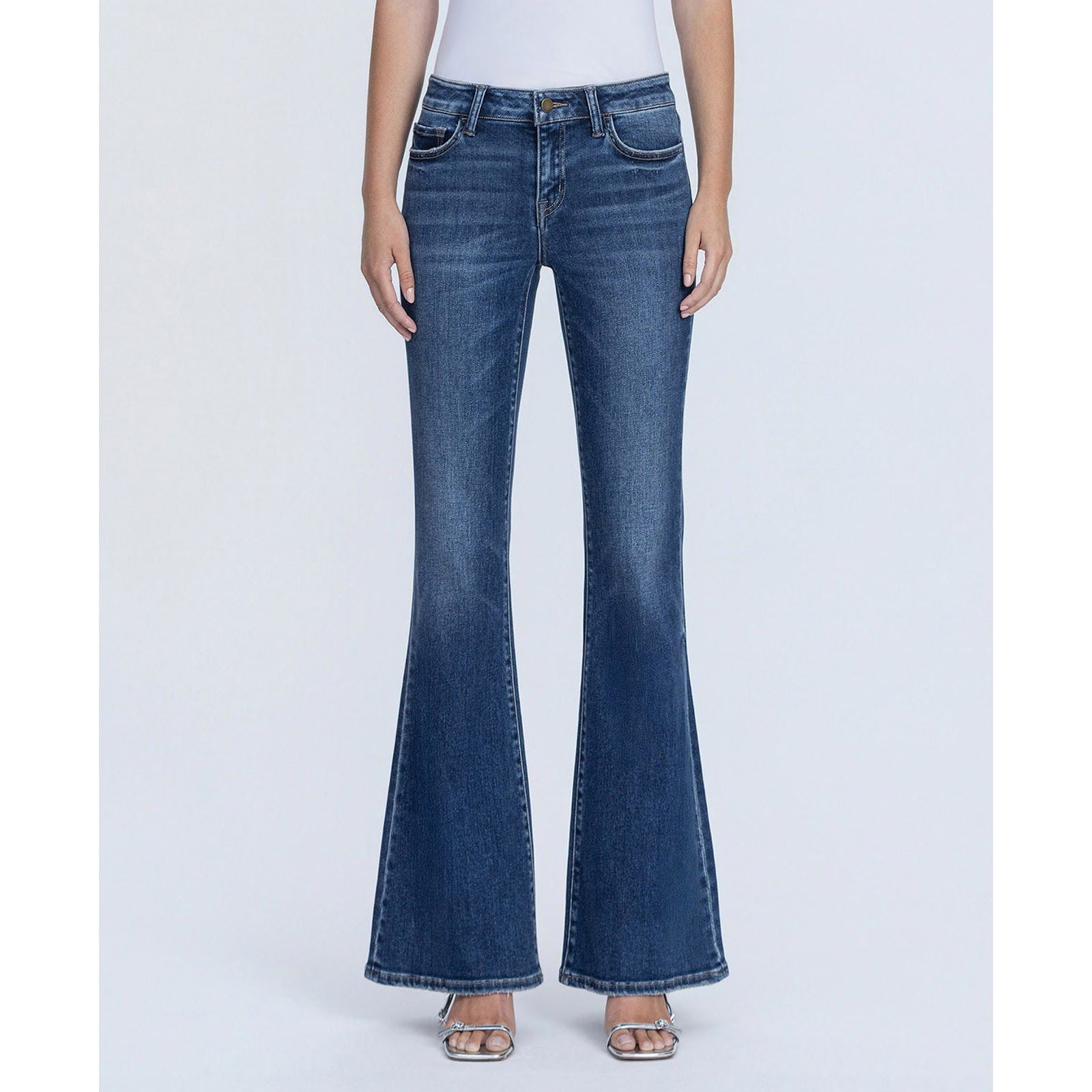 Flying Monkey Women's Low Rise Easy Flare Jeans