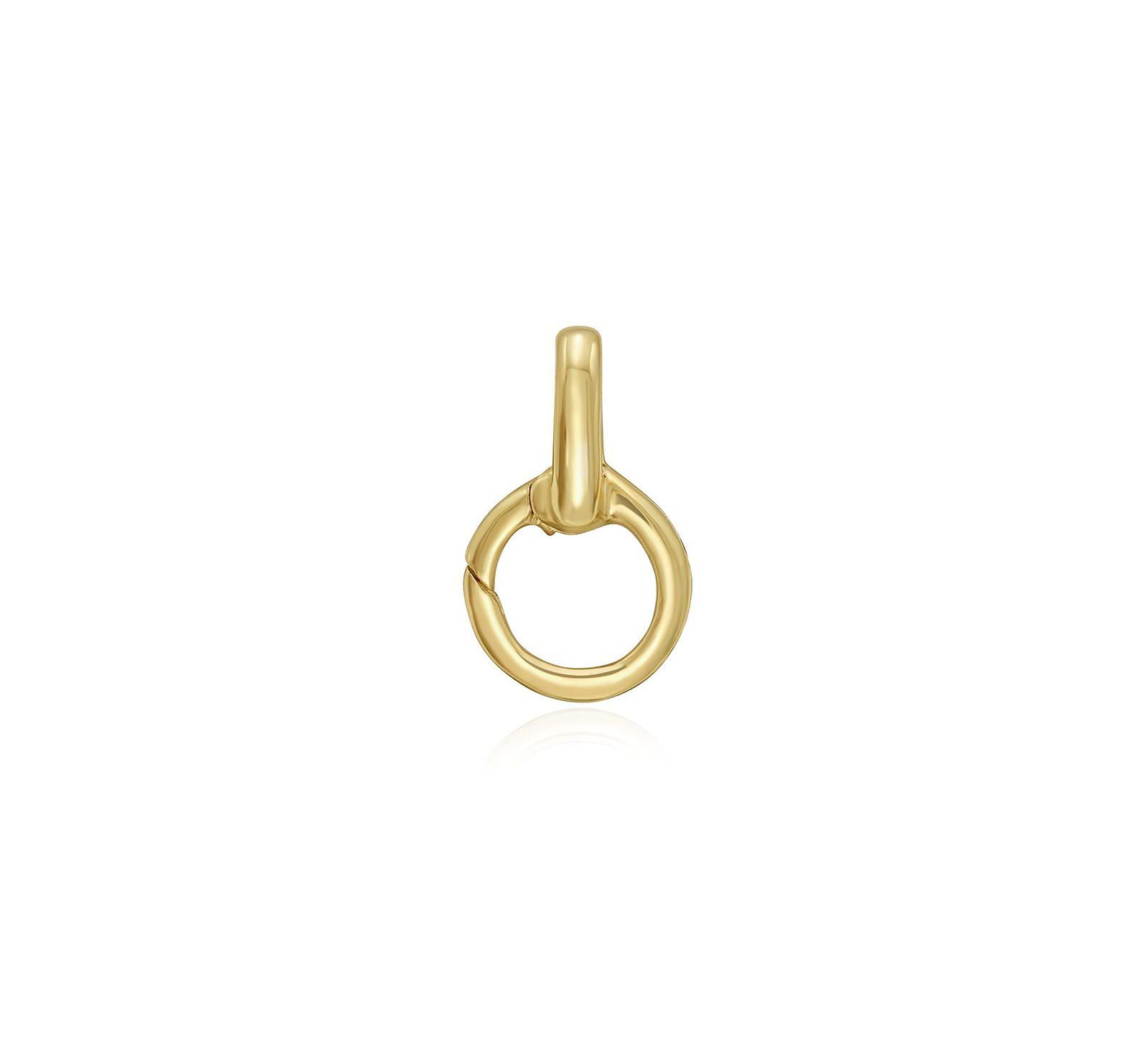 The Lovery Round Gold Charm Holder With Bale 14K Gold