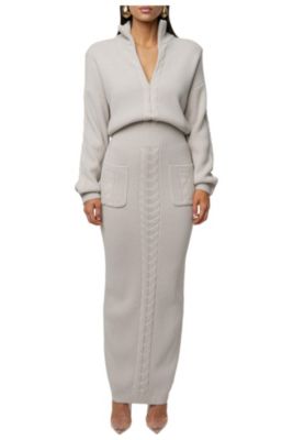 Женское трикотажное платье JLUXLABEL в рубчик