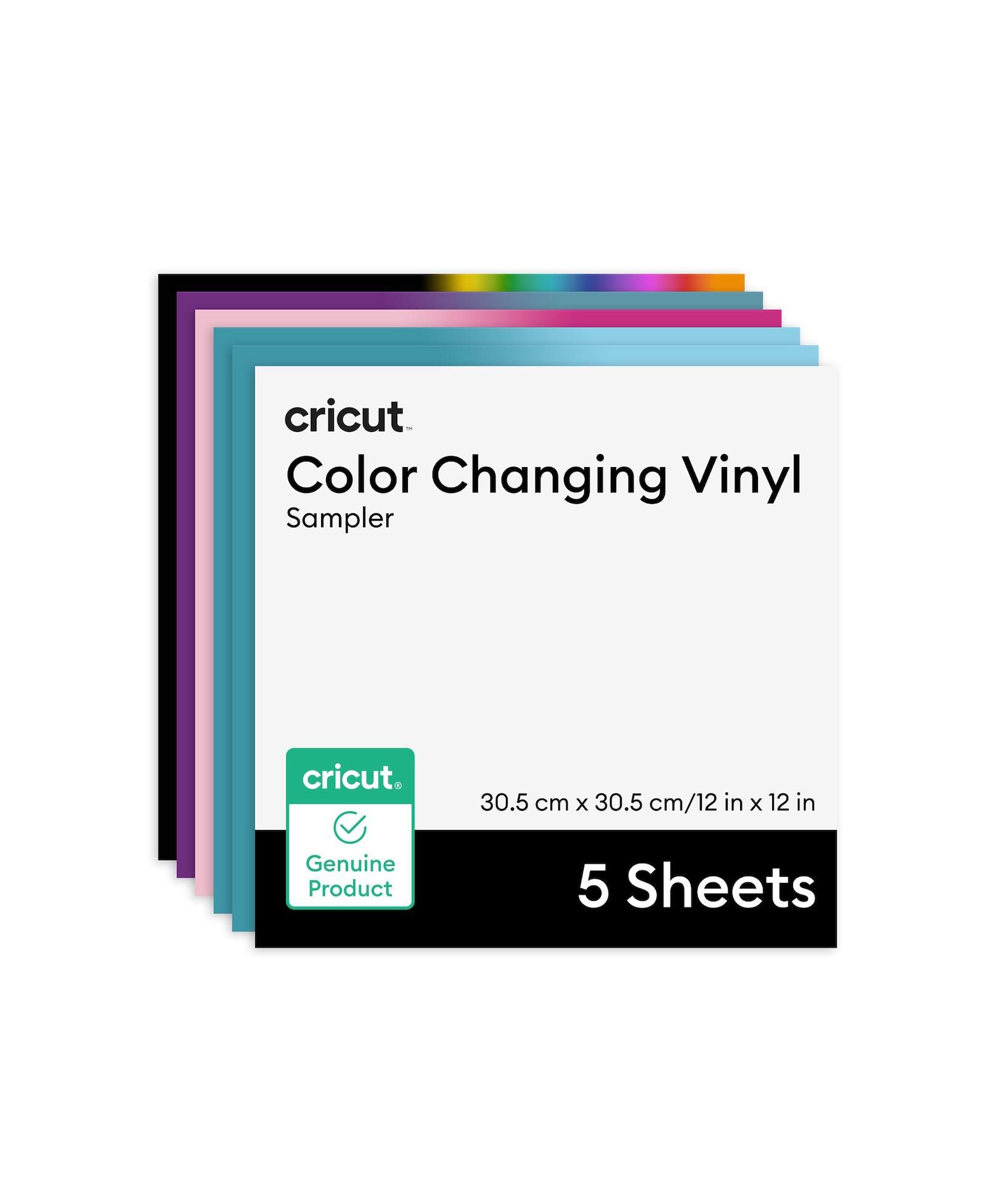 Cricut Temperature Activated Color Changing Permanent Vinyl Sampler - 12 in x 12 in Sheets (5 Count)