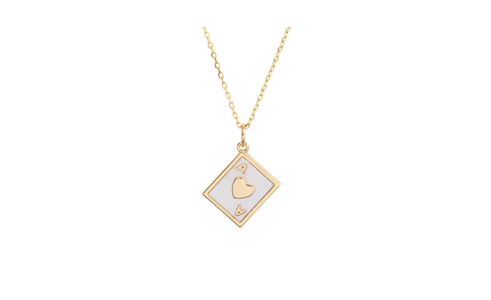 Подвеска Ace of Hearts с золотым покрытием 14k