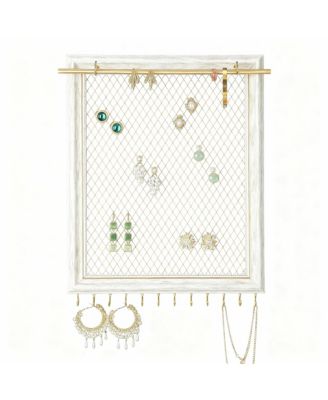 YIGII Vintage Wall Earring Wall Rack с 12 hooks и removable rod